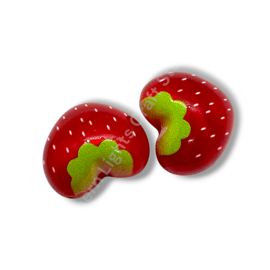 Bright Color Strawberry Galaxy Glitter Acrylic Beads - 20 pc. Mix