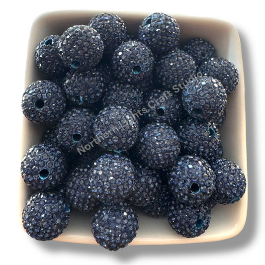Deep Blue Rhinestone Beads-16mm - 10pc.