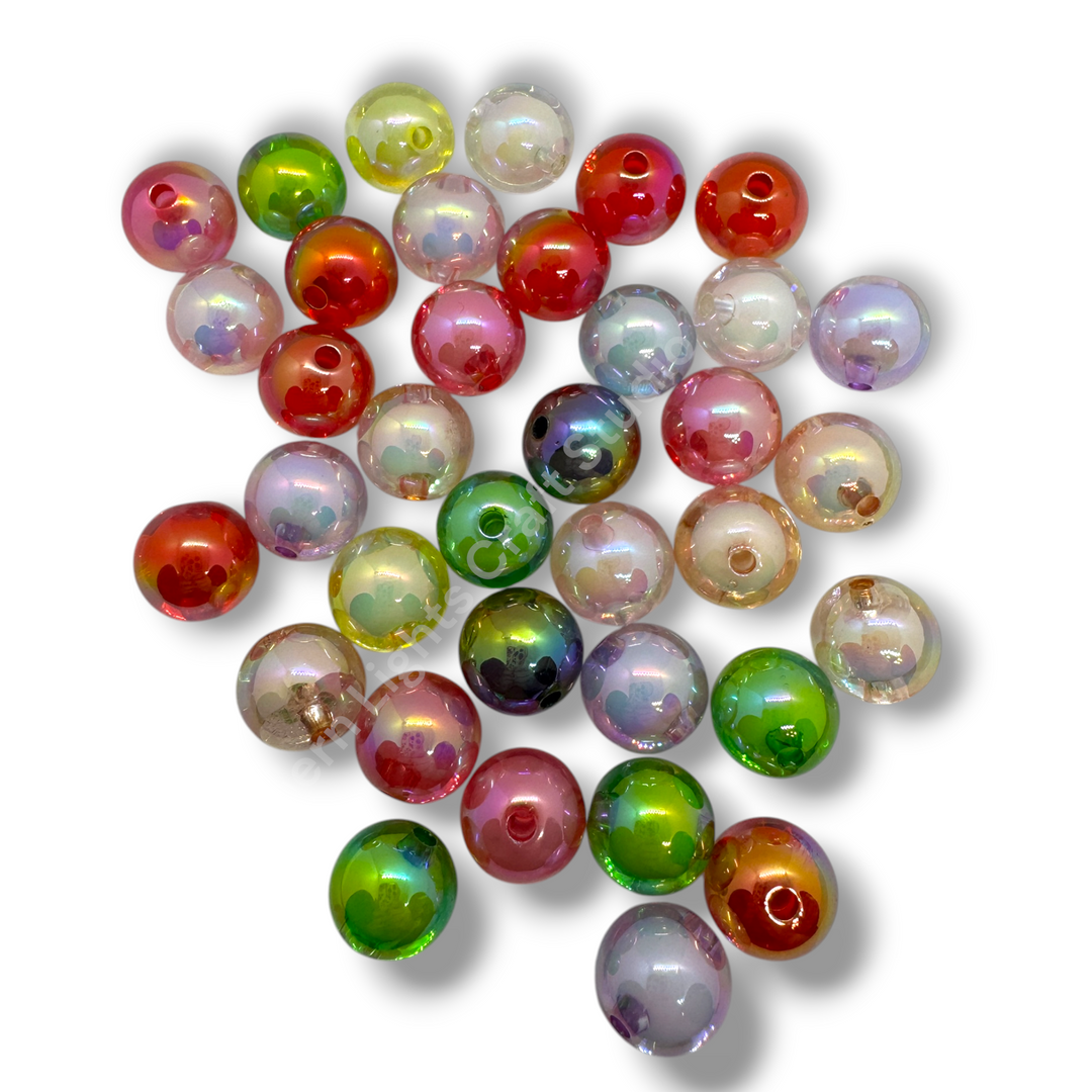Double Layer UV 16mm Acrylic Premium Beads -20pc. Mix