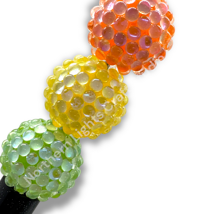 Glass Bubble 20mm Acrylic Base Beads - 10pc.