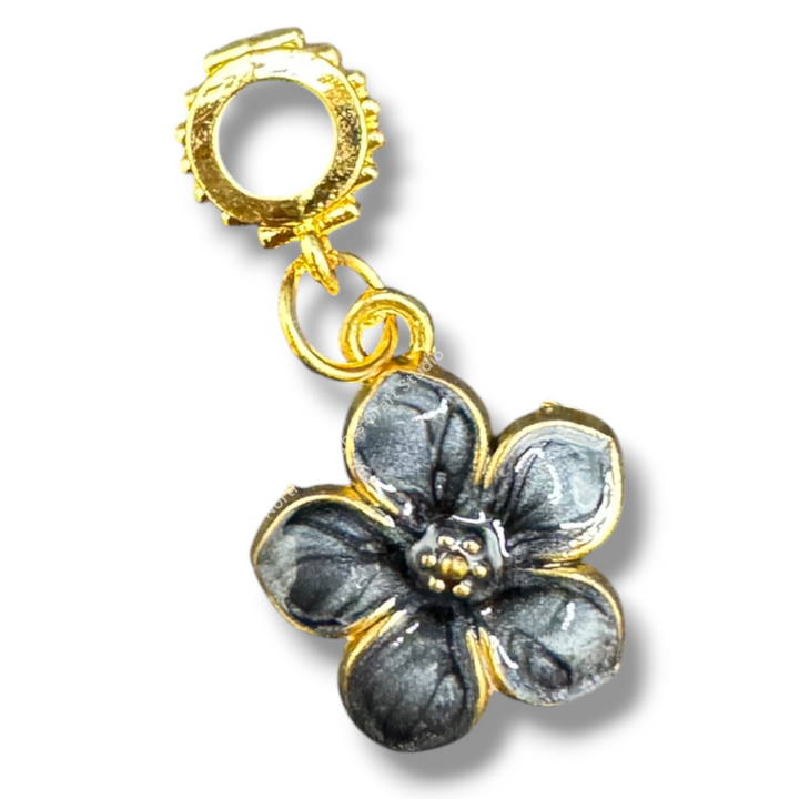 Enamel Gold Flower Charm with Bail -10pc. Mix