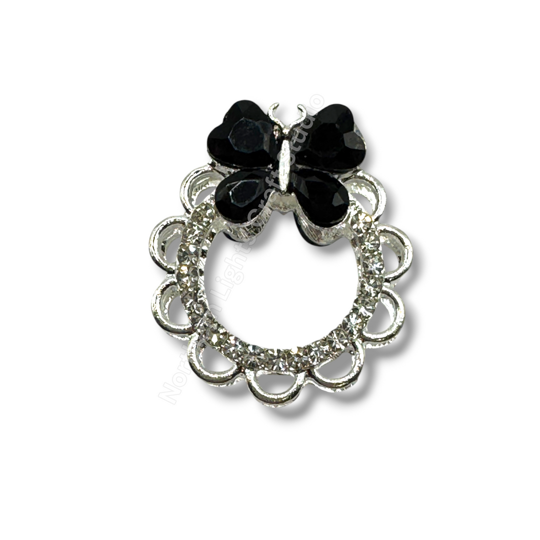 Metal Alloy Bow Wreath Round Bead - 1 pc.