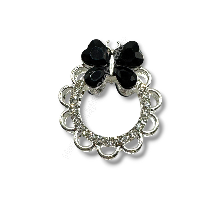 Metal Alloy Bow Wreath Round Bead - 1 pc.