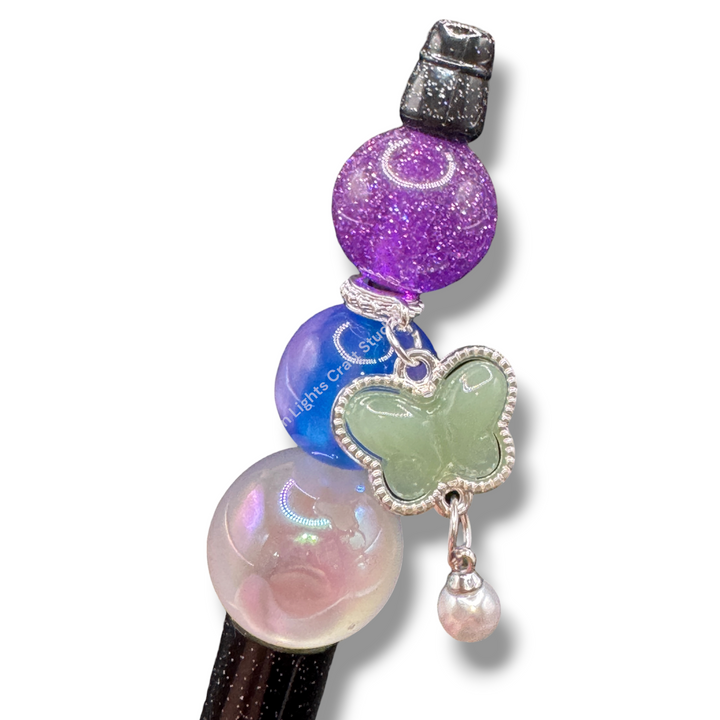 Silver Buterfly Pearl Charm with Bail -10pc. Mix