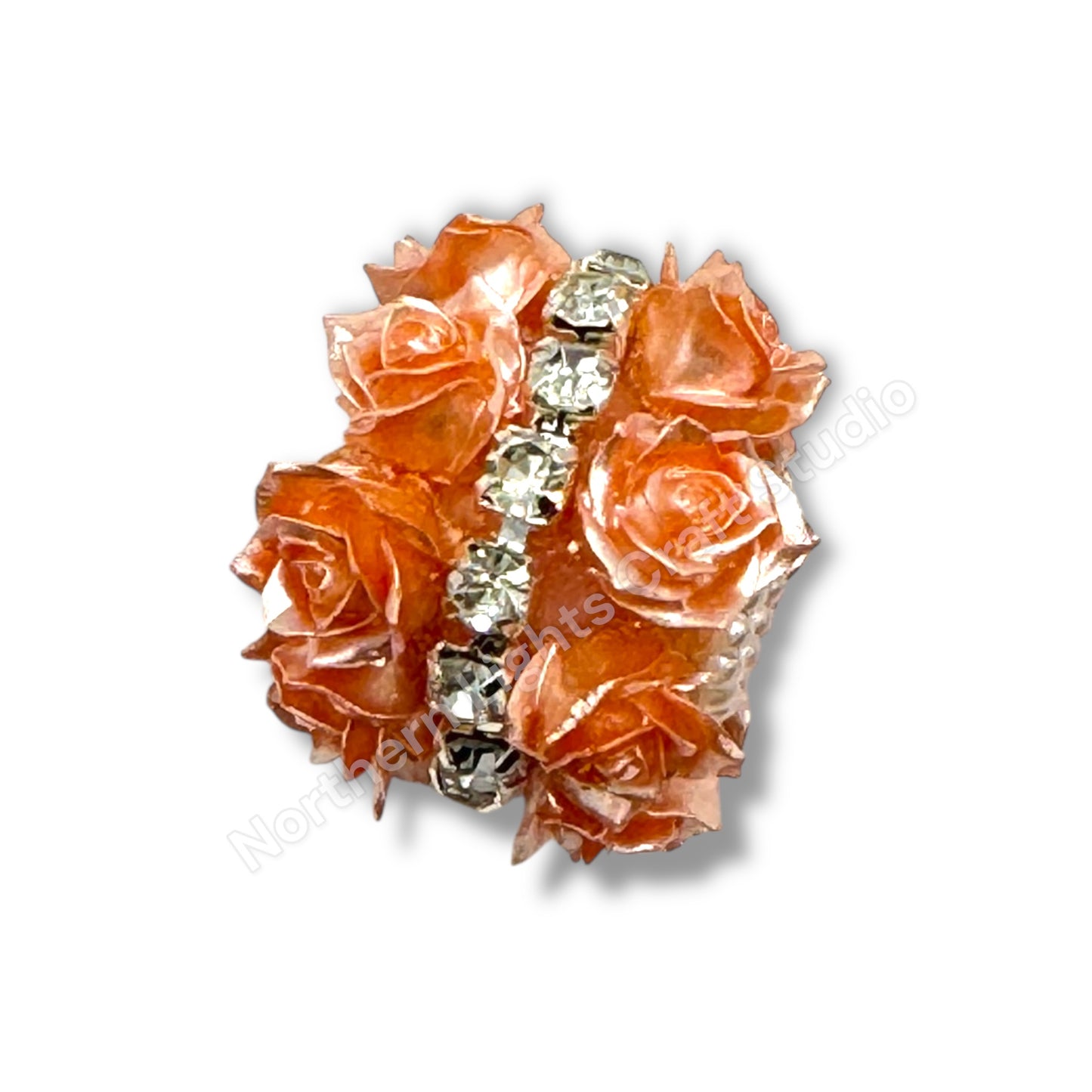 Double Row Flower with Rhinestone Chain Fancy Indian Bead
