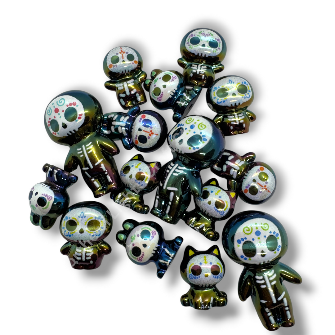 Día de Muertos UV Coated Bead Figures - 10 pc. Mix