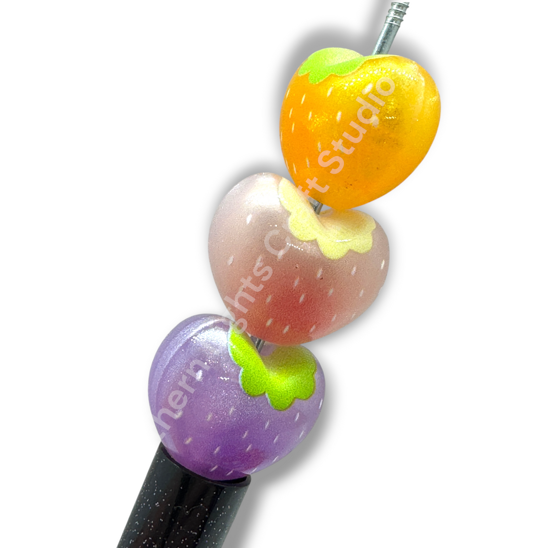 Bright Color Strawberry Galaxy Glitter Acrylic Beads - 20 pc. Mix