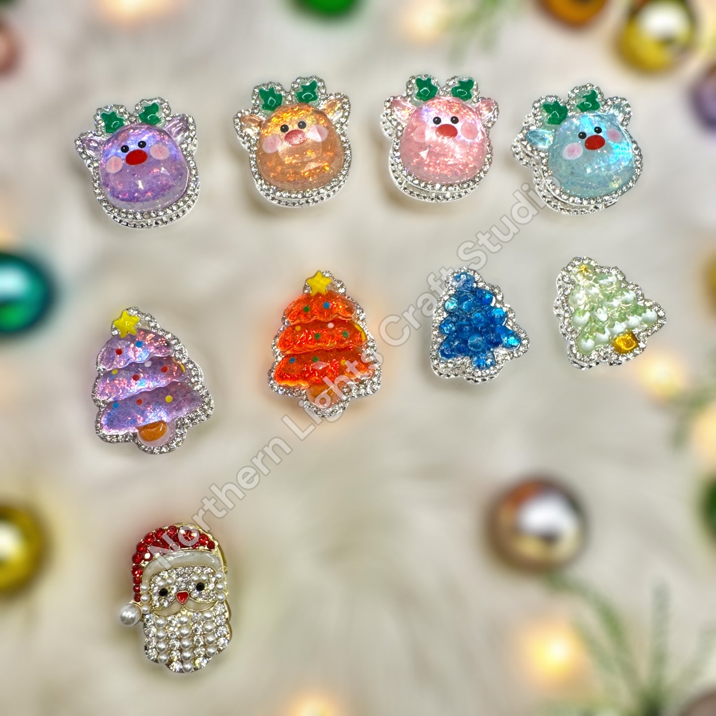 Metal Alloy Christmas Bling Beads - 1pc choose style