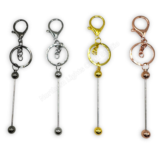 Beadable Keychains with Beadable Bar and Clasps - 5pc.