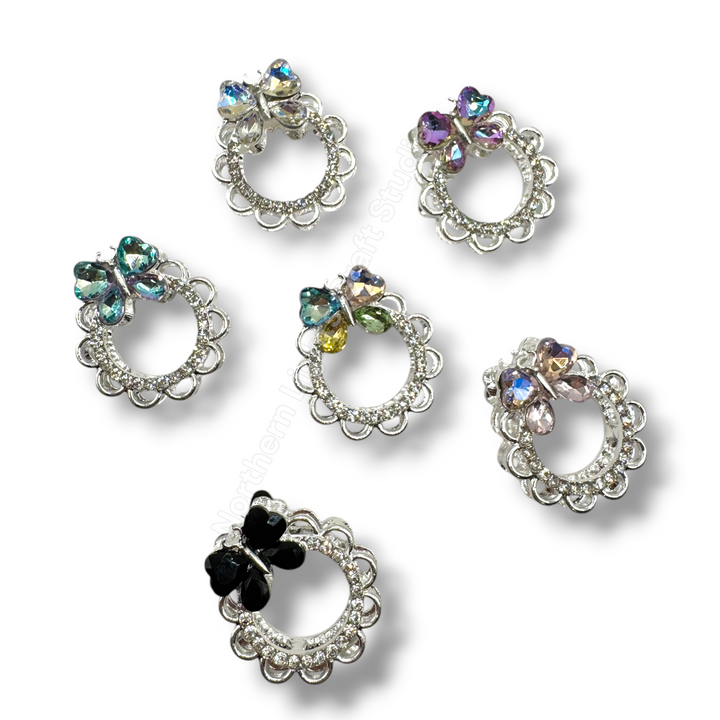 Metal Alloy Bow Wreath Round Bead - 1 pc.
