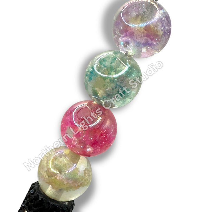 Glitter Cloud UV Coated Premium Resin Luminous 16mm Beads