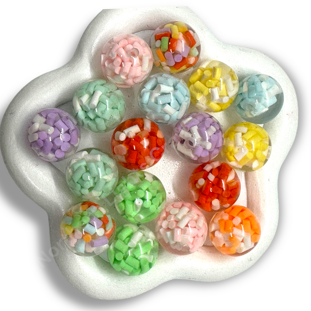 Luminous Sprinkle Confetti 16mm Luxury Resin Bead Mix - 10 pc.
