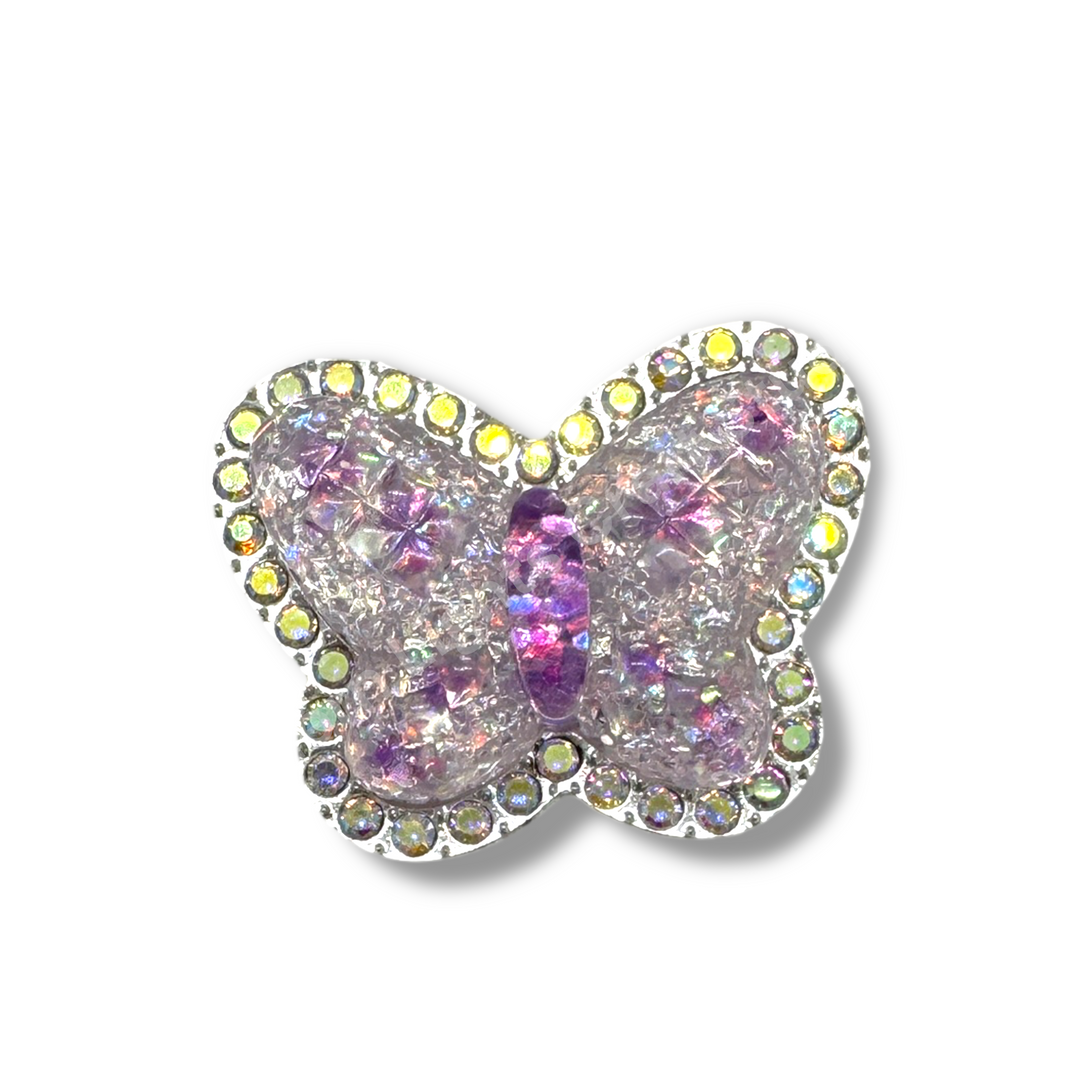Metal Alloy Jelly Glitter Butterfly - 1pc.