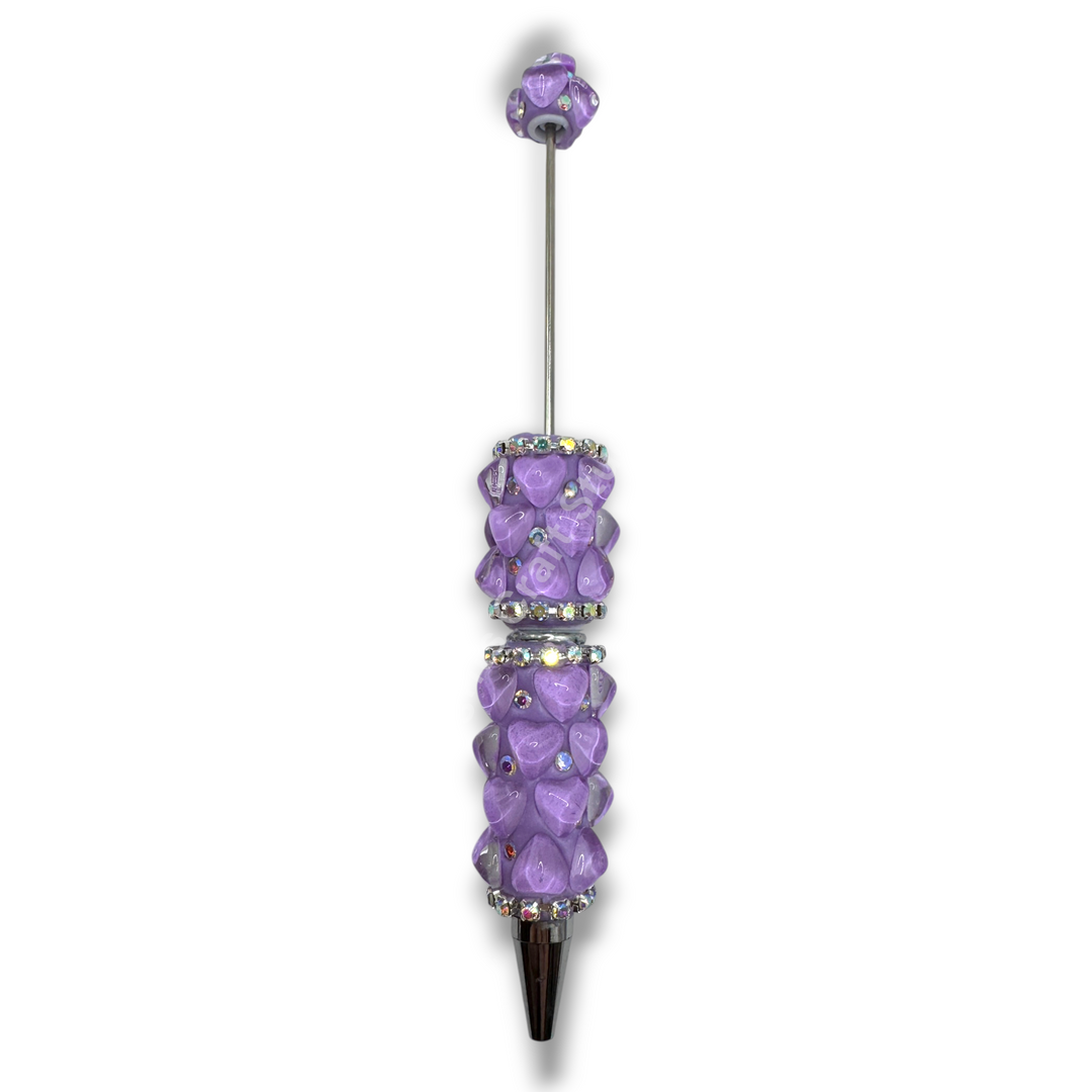 Beadable Jelly Neon Glass Heart Fancy Bling Rhinestone Pen