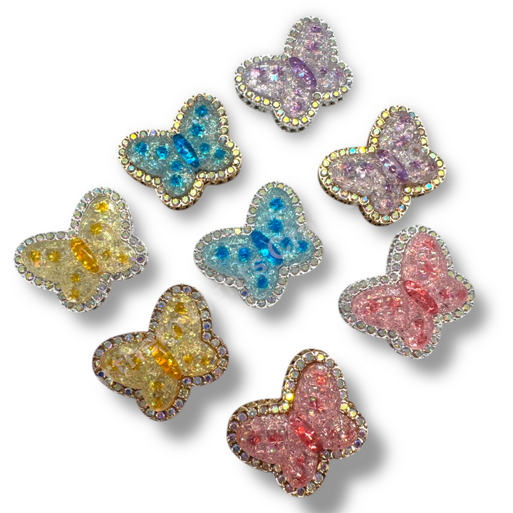 Metal Alloy Jelly Glitter Butterfly - 1pc.