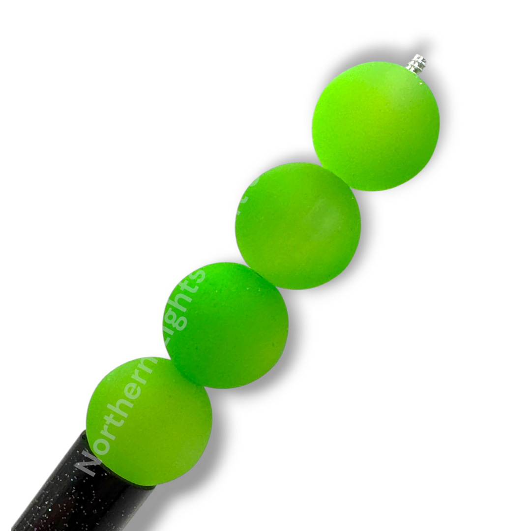 Frosted Light Green Cat Eye 16mm Beads -20pc.