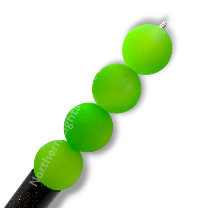 Frosted Light Green Cat Eye 16mm Beads -20pc.