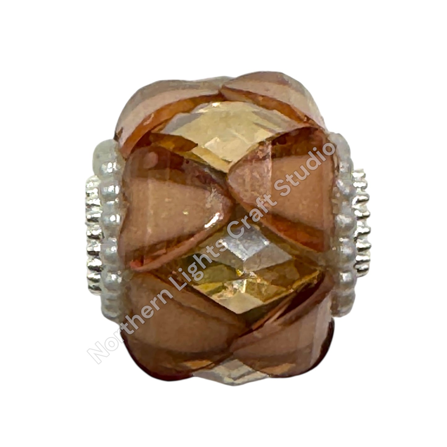 Diamond Accent Heart Beads - 1pc.