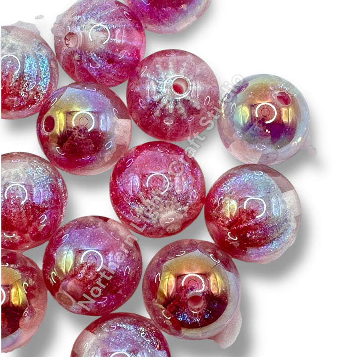 Starburst Premium Glitter Luminous 16mm Beads -10pc.