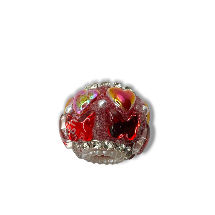 Butterfly Shiny Heart Fancy Bead -3pc.