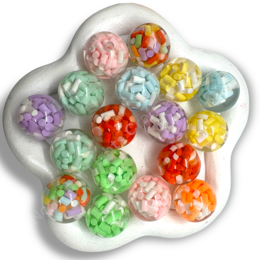 Luminous Sprinkle Confetti 16mm Luxury Resin Bead Mix - 10 pc.