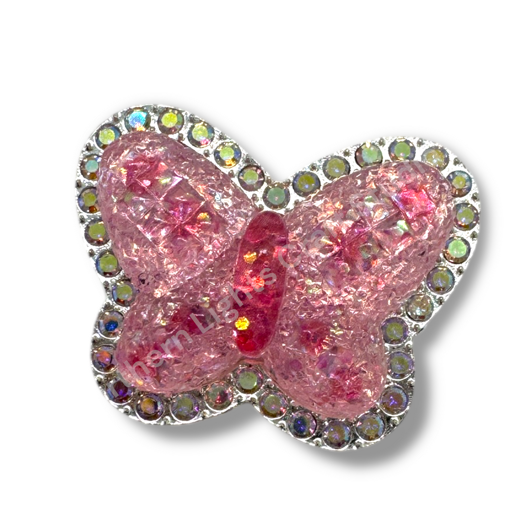 Metal Alloy Jelly Glitter Butterfly - 1pc.