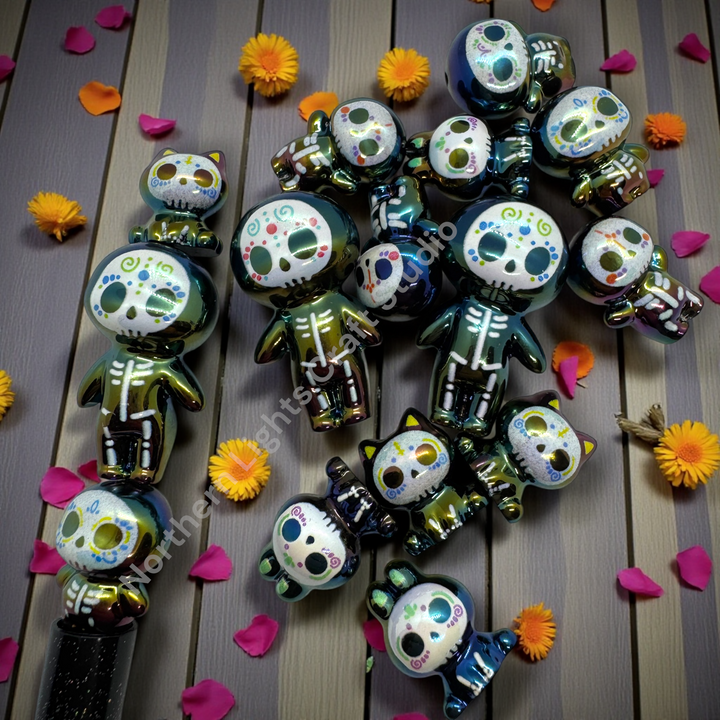 Día de Muertos UV Coated Bead Figures - 10 pc. Mix
