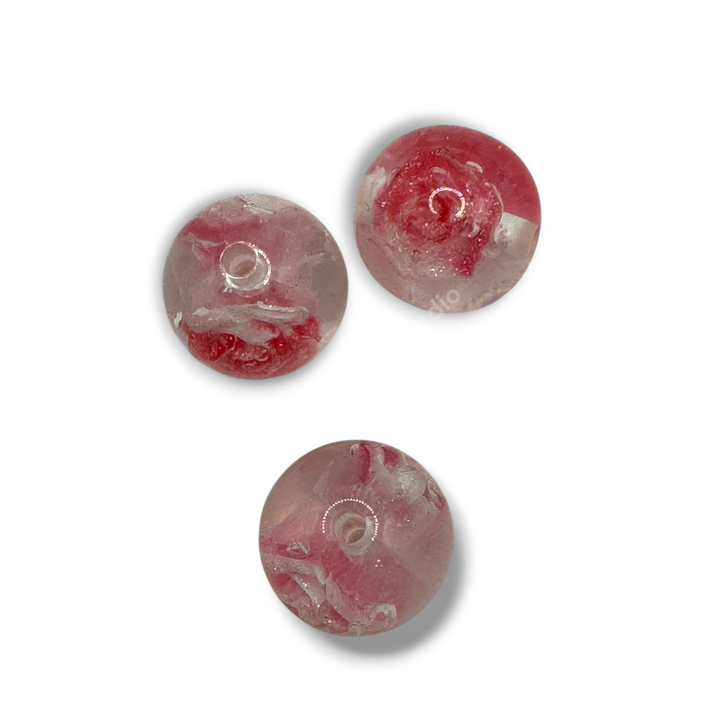 Glitter Rose Luxury Resin 16mm Beads - 20pc. - Choose Color
