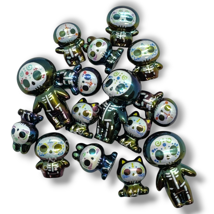 Día de Muertos UV Coated Bead Figures - 10 pc. Mix