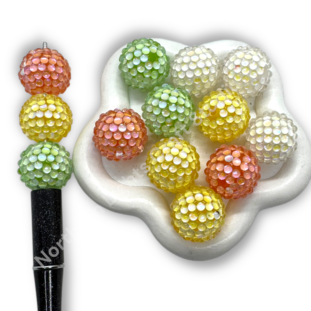 Glass Bubble 20mm Acrylic Base Beads - 10pc.