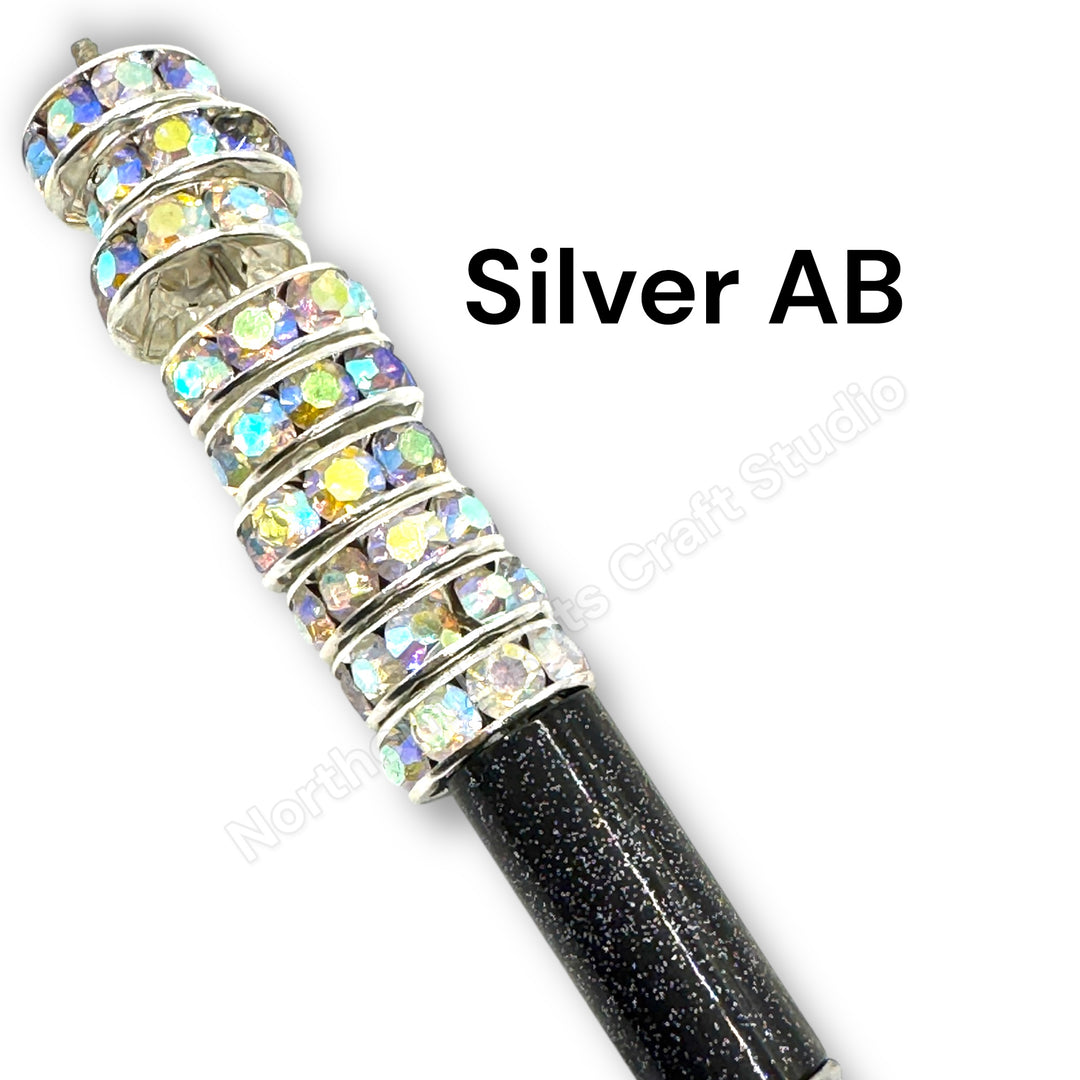 15mm Large Hole Rhinestone Spacers - 10 pc.