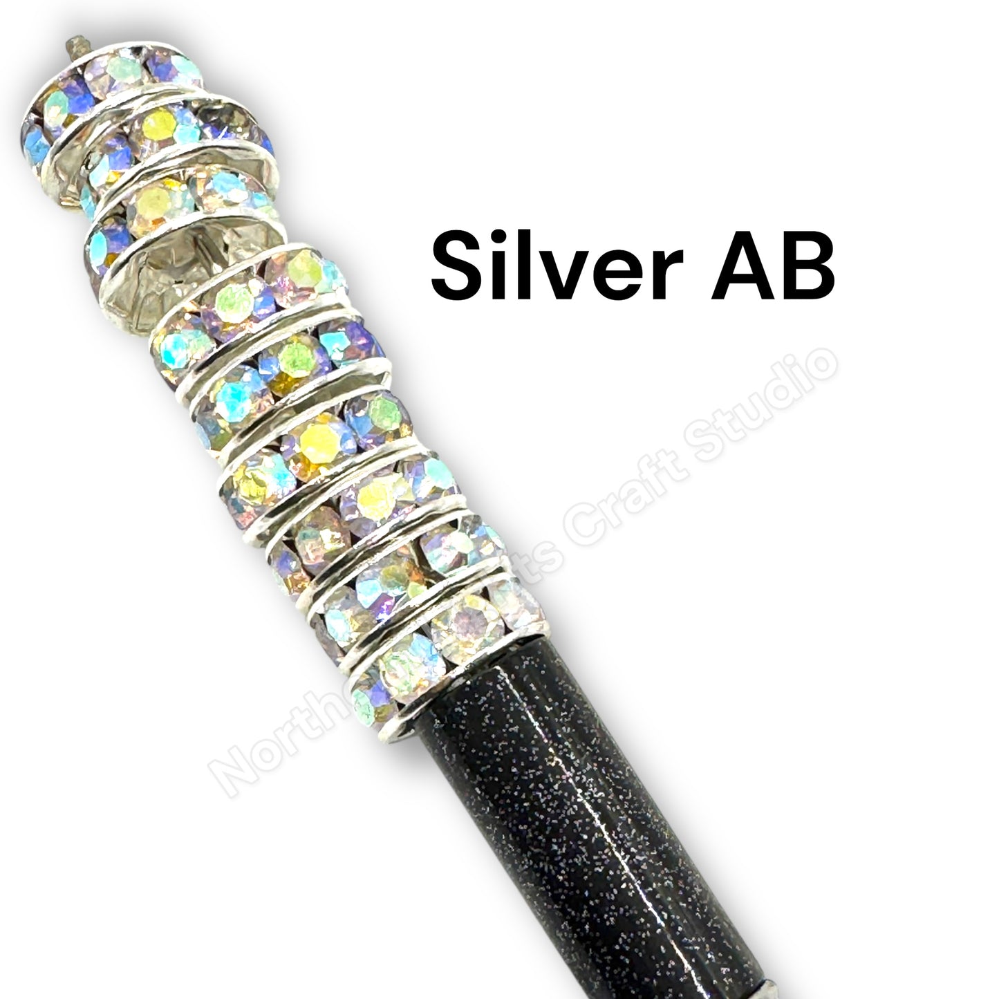15mm Large Hole Rhinestone Spacers - 10 pc.