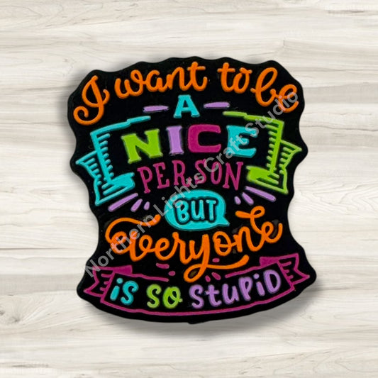 I Want to Be a Nice Person But Everyone is So Stupid Sarcastic Focal