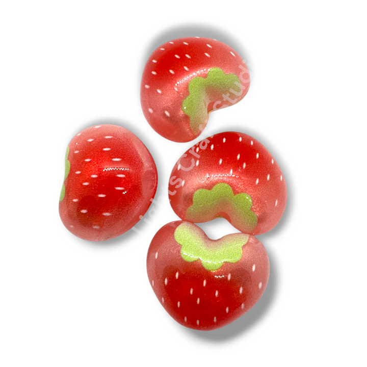 Bright Color Strawberry Galaxy Glitter Acrylic Beads - 20 pc. Mix