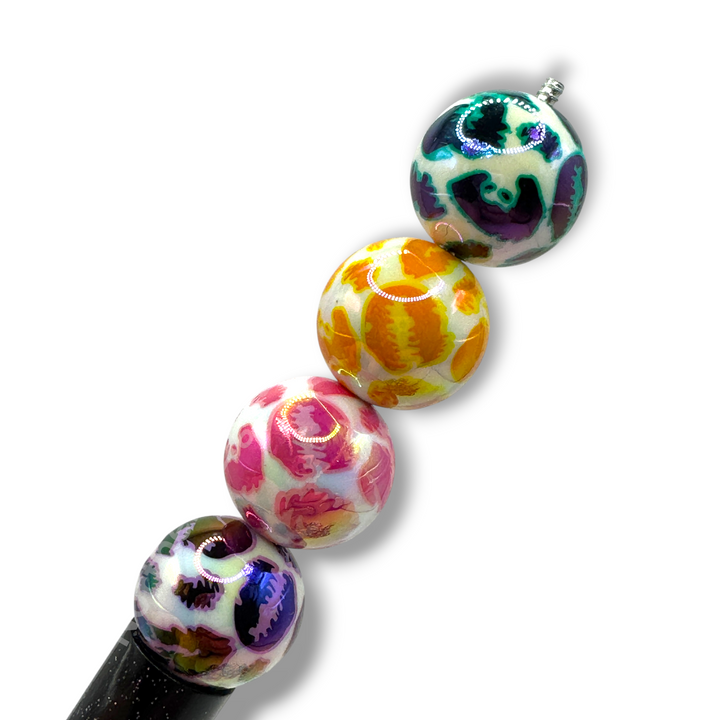 Leopard Print UV Acrylic 16mm Beads - 10pc.