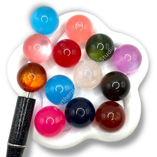 Galaxy Cat Eye Glitter 20mm Beads -10pc.