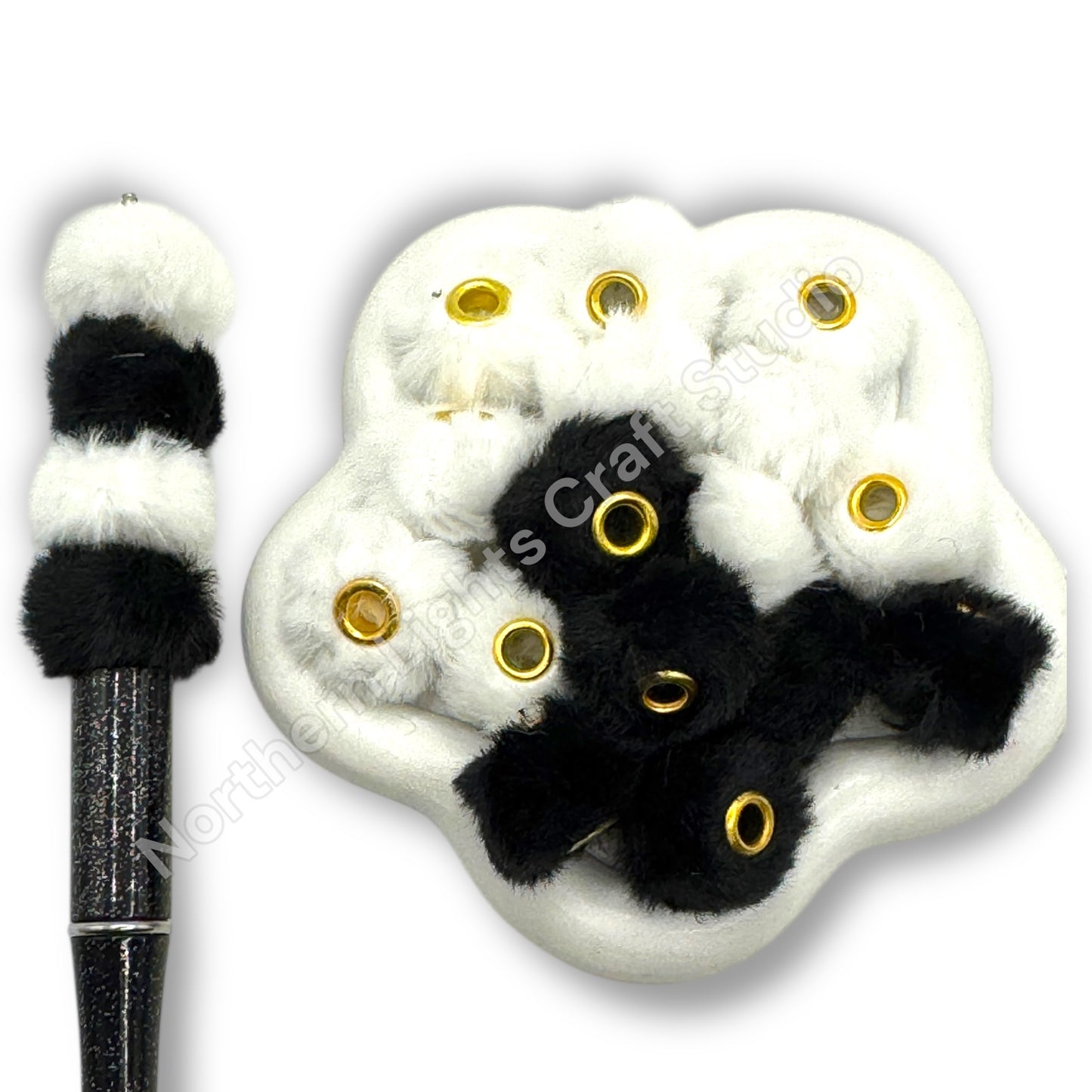 Black and White Fuzzy Spacer Mix - 20 pc.