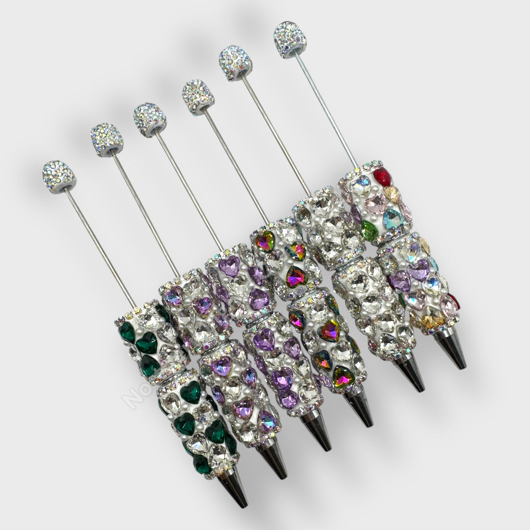 Beadable Large  Heart Rhinestone  Pen
