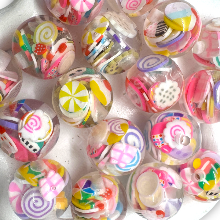Candty Confetti "Snowglobe" Luxury 16mm Bead Mix - 10 pc.