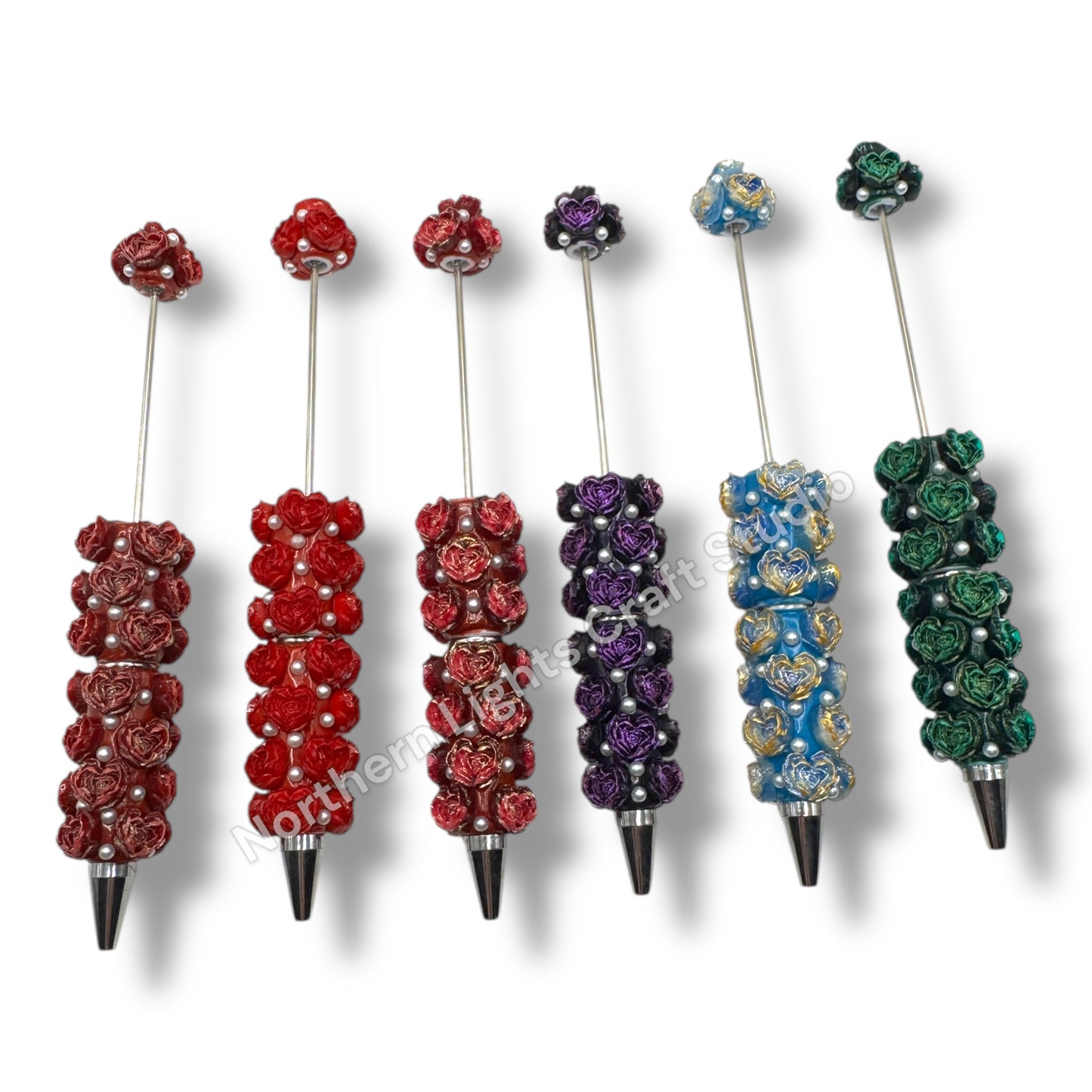 Soft Heart Shape Flower Beadable Pen