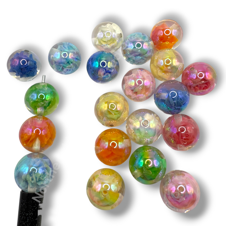 Rose UV 20mm Luxury Resin Beads - 10pc. Mix