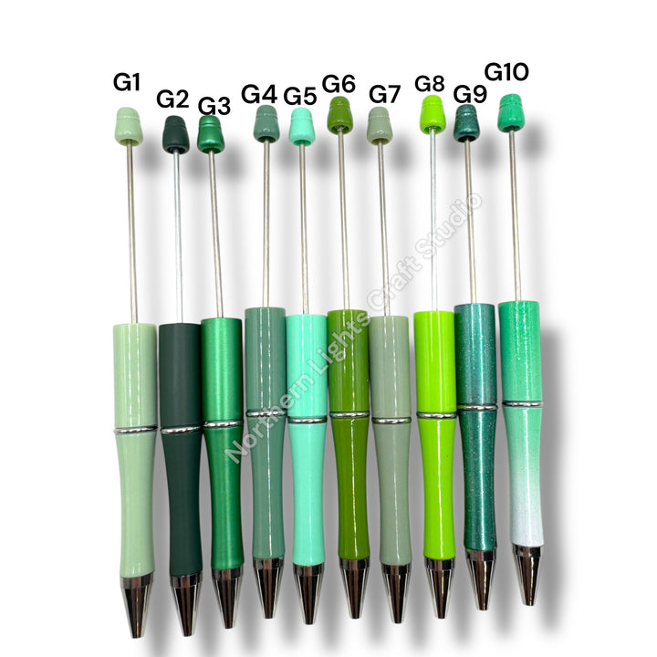 Plastic Beadable Pens Variety or Solid Colors - 10 pc. packs