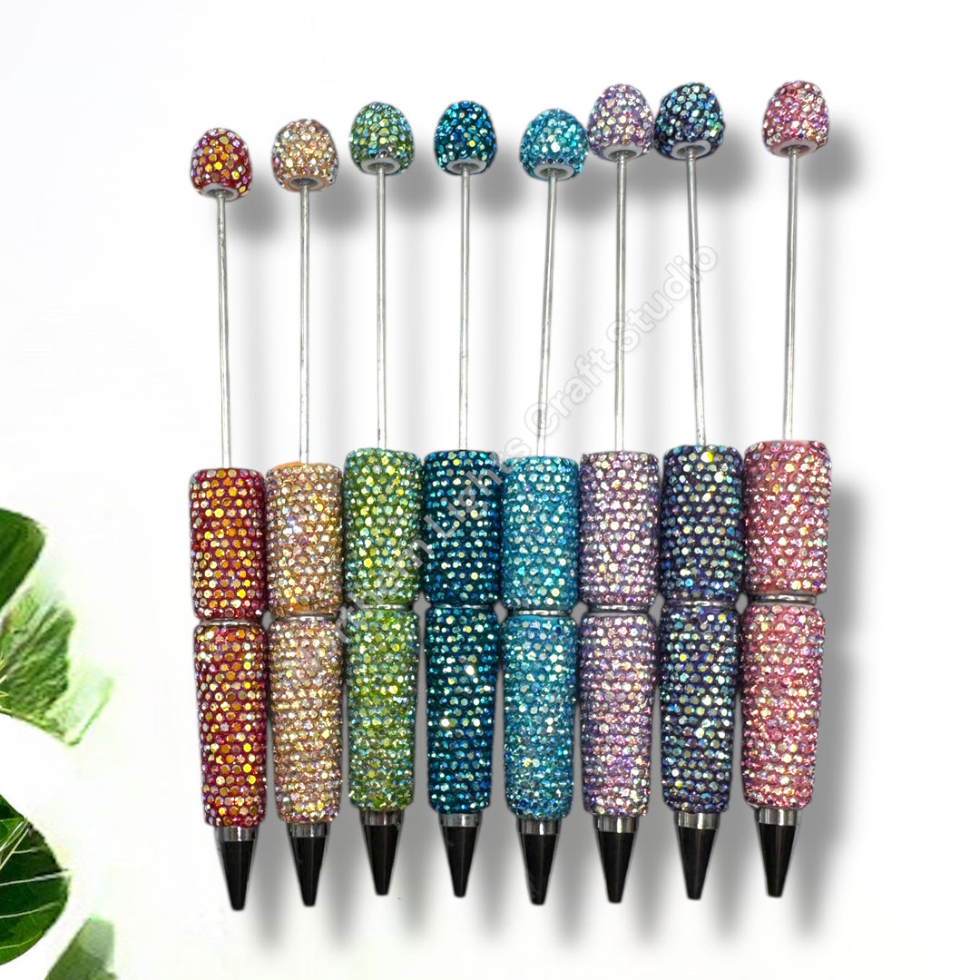 Shiny AB Colorful Rhinestone Beadable Pens - 1pc.