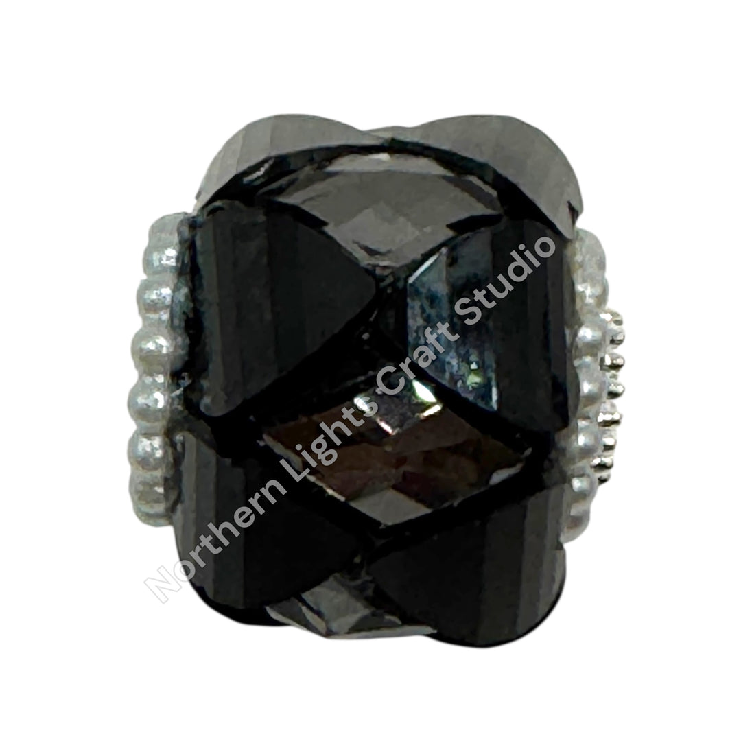 Diamond Accent Heart Beads - 1pc.