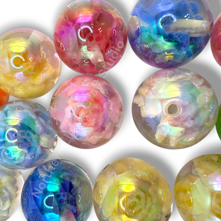 Rose UV 20mm Luxury Resin Beads - 10pc. Mix