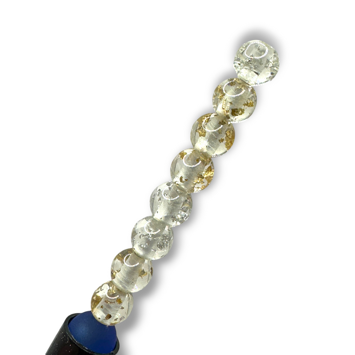 8mm Gold and Silver Flake Resin Beads- 50pc. Mix