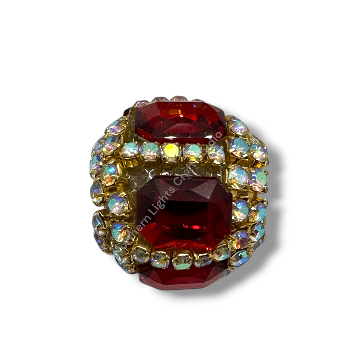 Fancy Gold AB Rhinestone Chain Crystal Mirror Beads -3pc.Single or 10pc. Mix