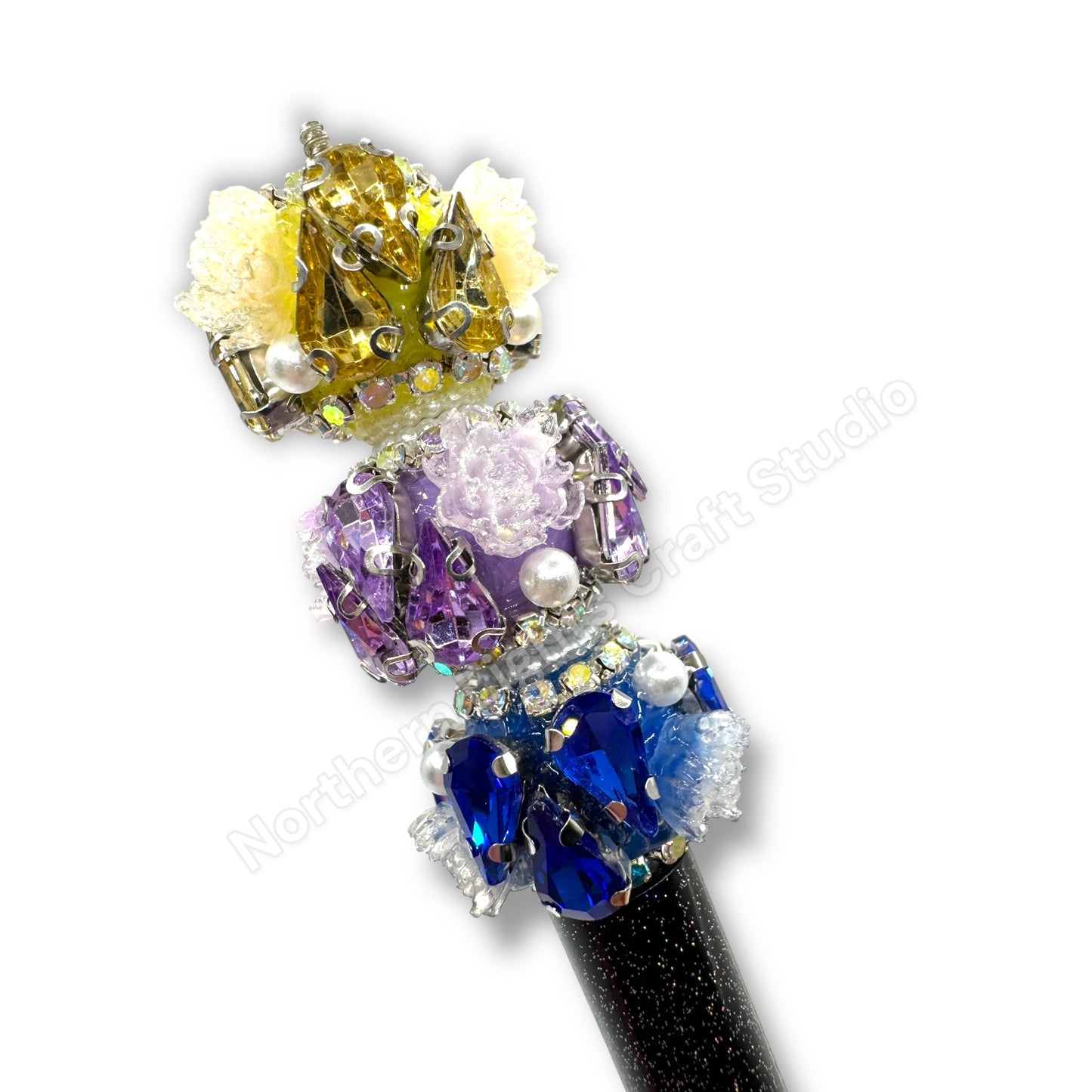 Teardrop Crystal and Flower Fancy Indian Beads - 1pc.
