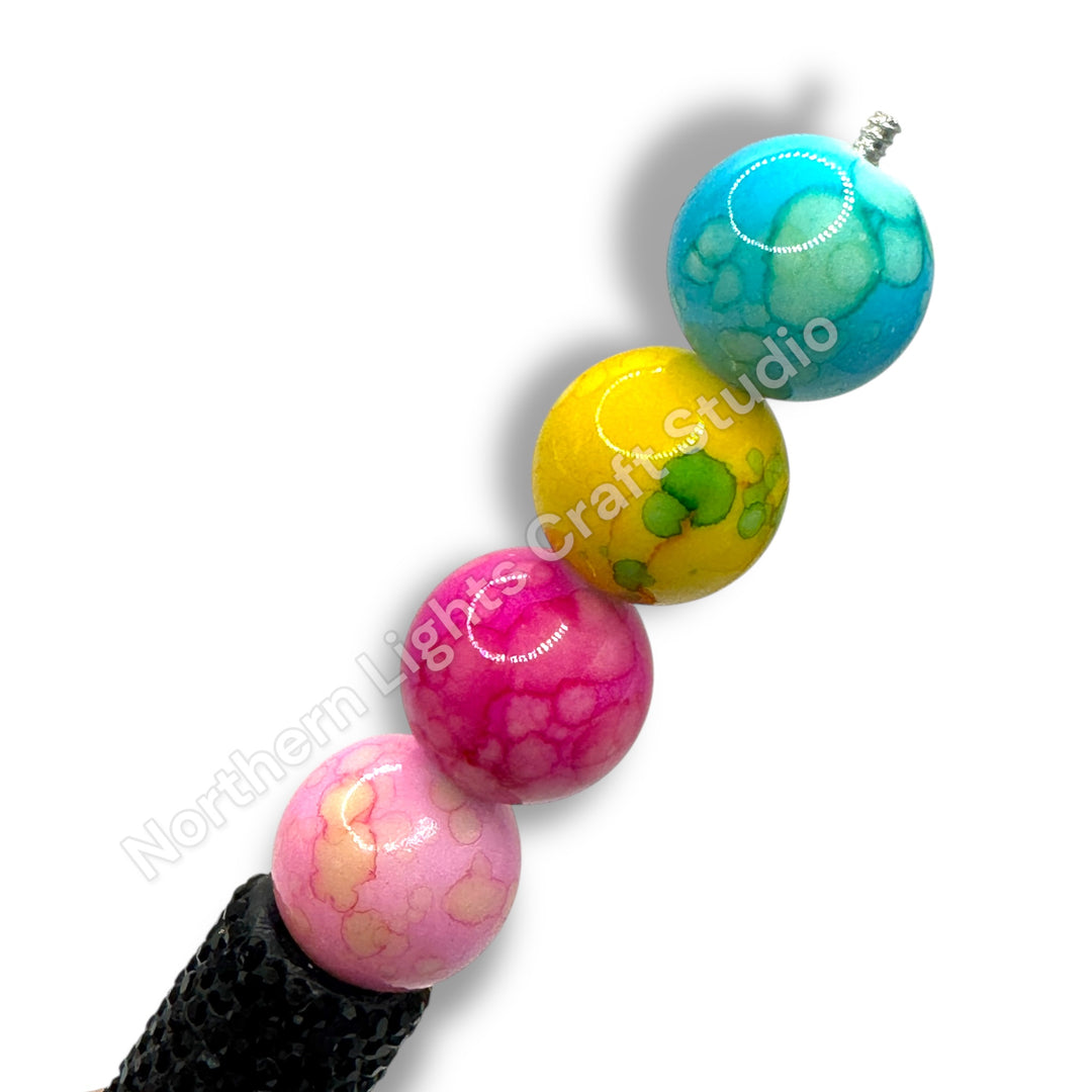 Tie Dye Printed 16mm Acrylic Beads - 20pc.