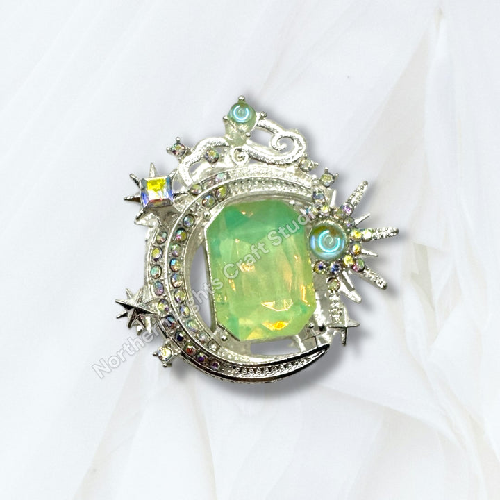 Metal Alloy Moon Starburst Bead -1pc.